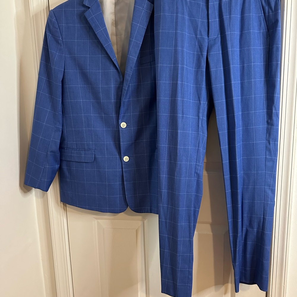Tommy Hilfiger Blue Windowpane Men's Suit